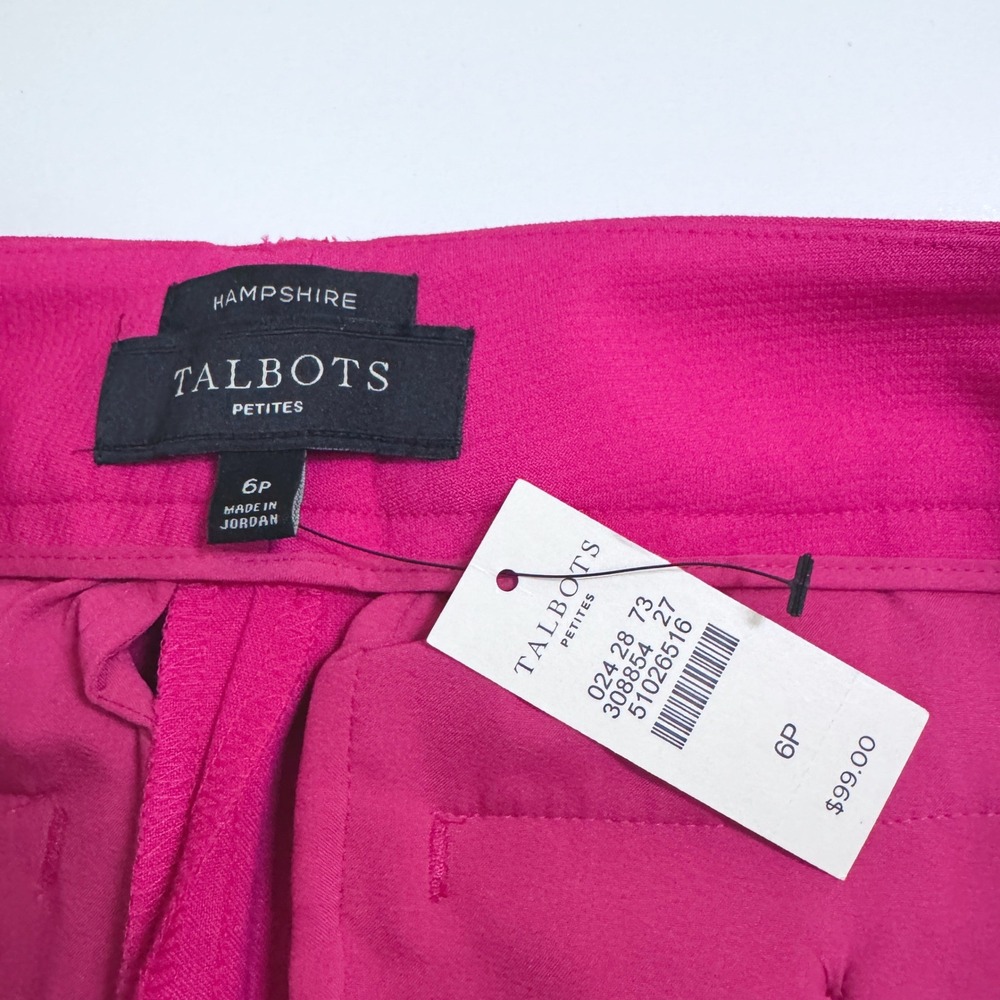 Talbots Hampshire Pants Womens 6P Pink Ankle Slim Leg Career Dress Trousers NWT - Picture 2 of 6